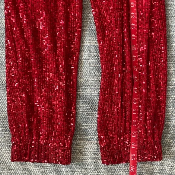 INC International Concepts Red Sequin Jumpsuit - Picture 5 of 7